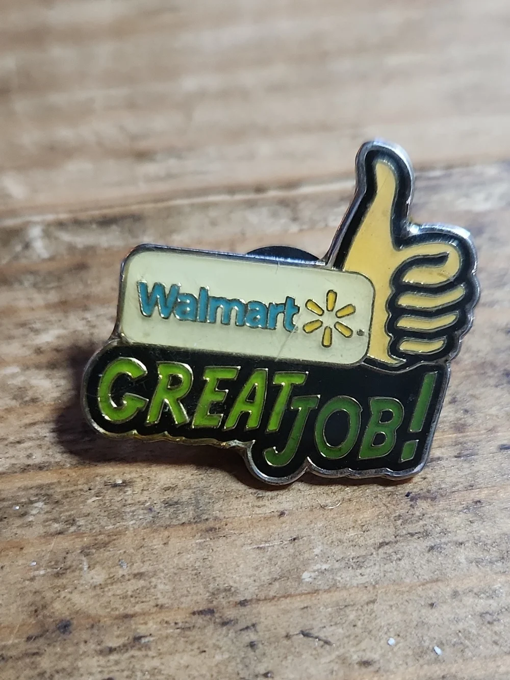 Wal-Mart Great Job! Thumbs Up Pinback Button Lapel Pinback Lapel Pin, 2015